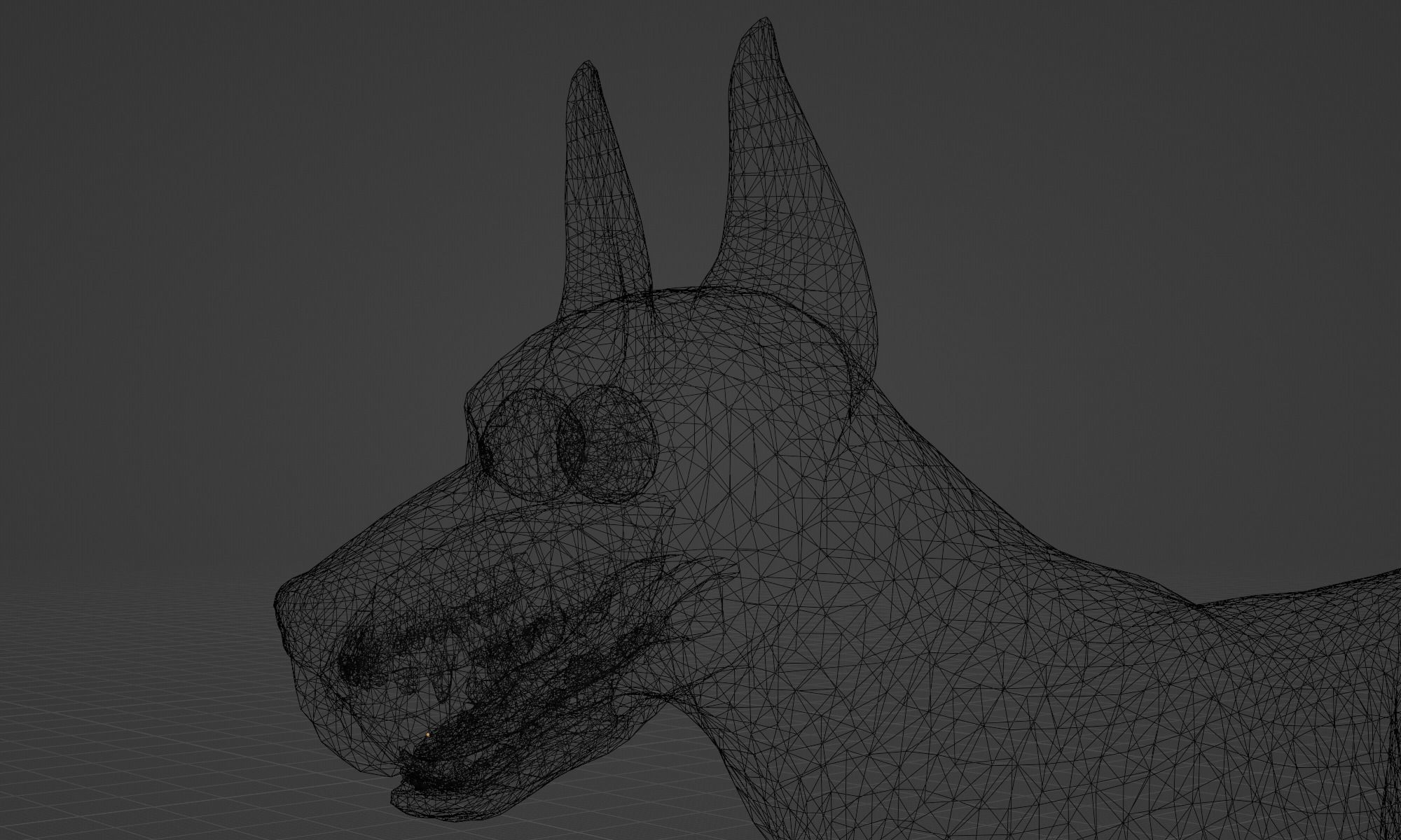 DOG - GREAT DANE  Low-poly 3D model_1