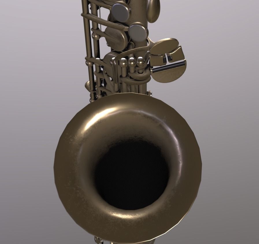 Saxophone 4K PBR GameReady Low-poly 3D model_4