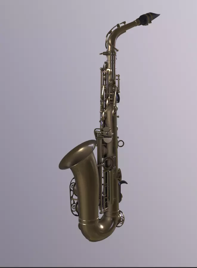 Saxophone 4K PBR GameReady Low-poly 3D model_0