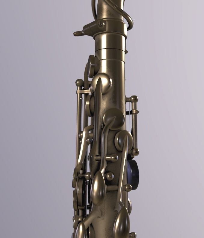 Saxophone 4K PBR GameReady Low-poly 3D model_2