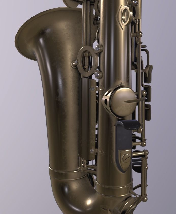 Saxophone 4K PBR GameReady Low-poly 3D model_5
