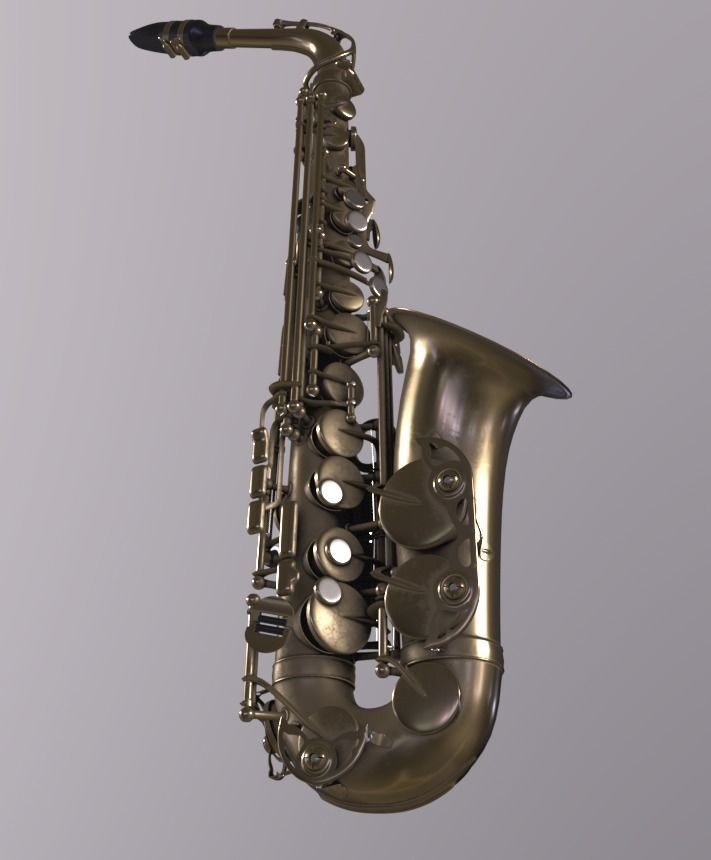 Saxophone 4K PBR GameReady Low-poly 3D model_3