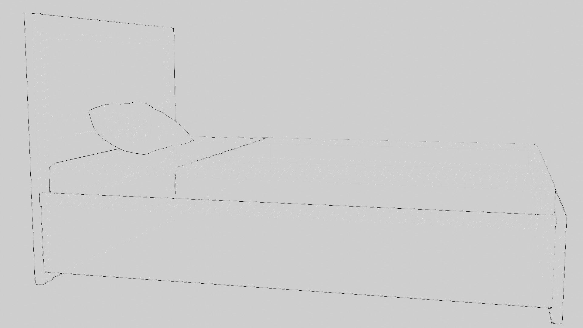 Small-Double Sized 3D Bed Low-poly 3D model_5