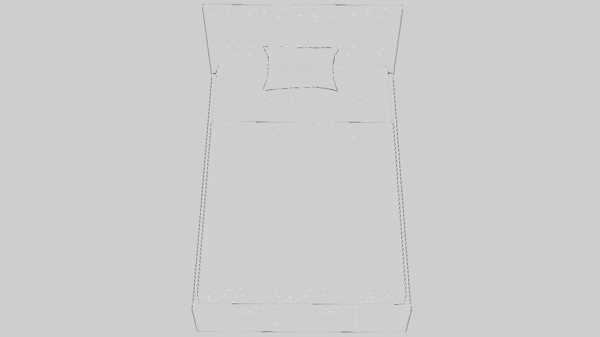 Small-Double Sized 3D Bed Low-poly 3D model_3