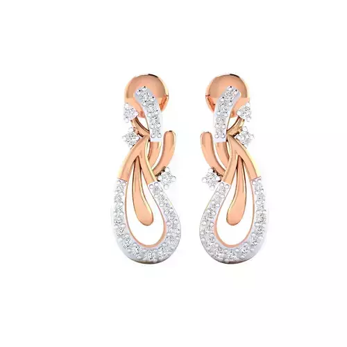 Women Long Drop Earrings STL JCD OBJ FBX Renders Details