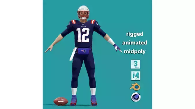T-P Rigged NFL Tom Brady 3D model