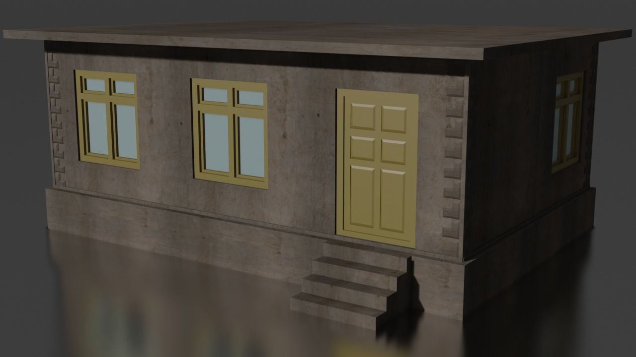 city house low-poly Low-poly 3D model_6
