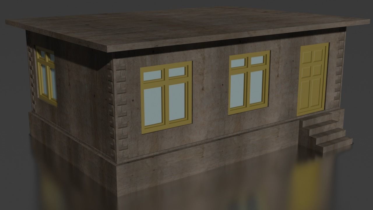 city house low-poly Low-poly 3D model_8