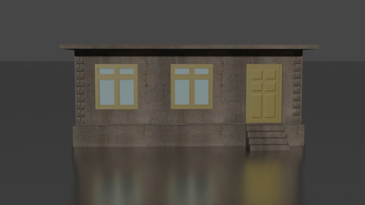 city house low-poly Low-poly 3D model_1
