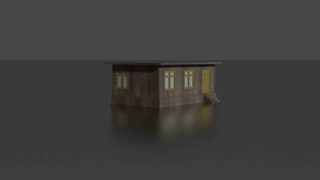 city house low-poly Low-poly 3D model_11