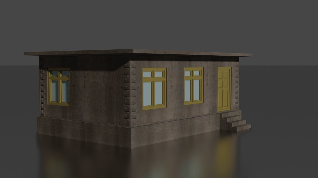 city house low-poly Low-poly 3D model_2