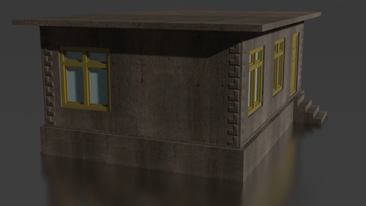 city house low-poly Low-poly 3D model_9