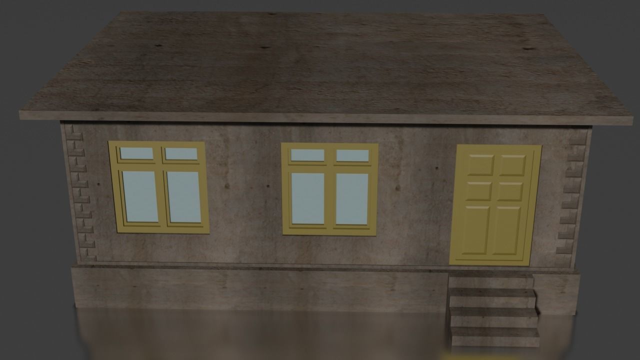 city house low-poly Low-poly 3D model_7