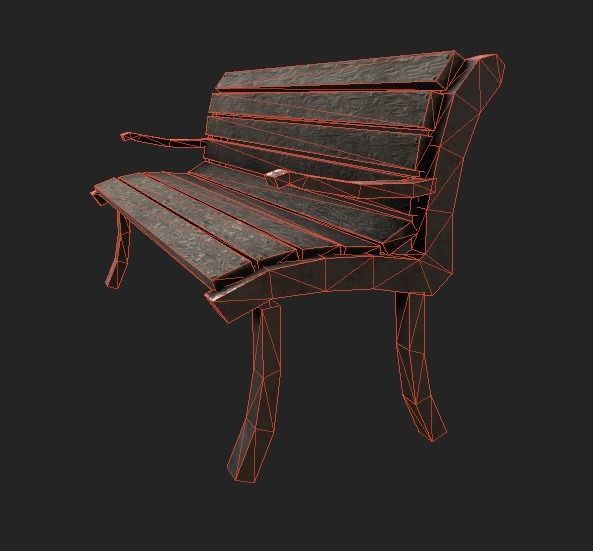 SubwayChair Old PBR 4K GameReady Low-poly 3D model_5