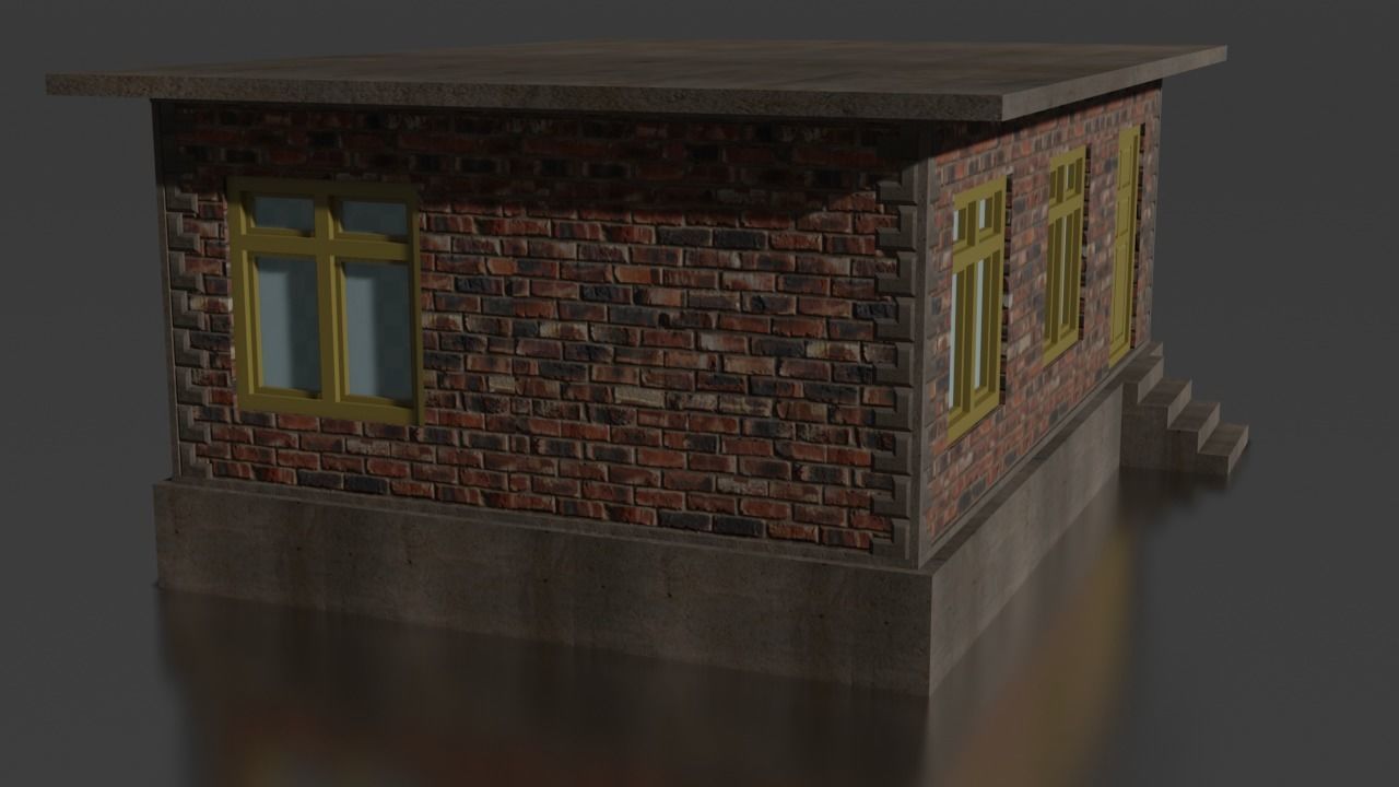 city house low-poly Low-poly 3D model_9