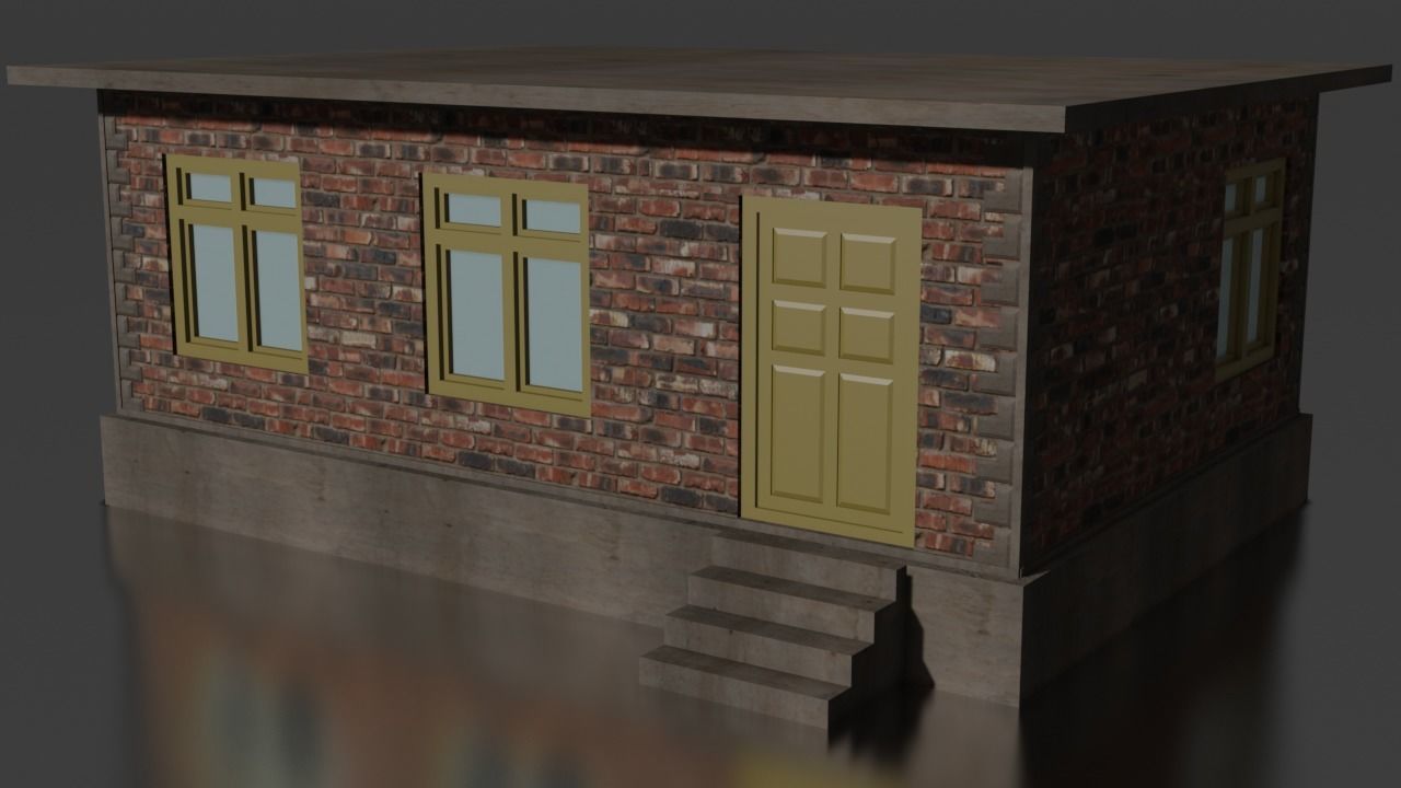 city house low-poly Low-poly 3D model_6