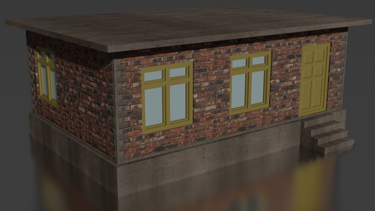 city house low-poly Low-poly 3D model_8