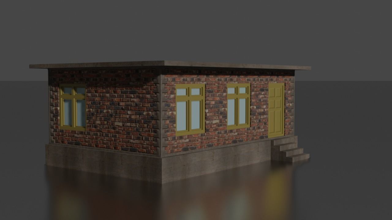 city house low-poly Low-poly 3D model_2