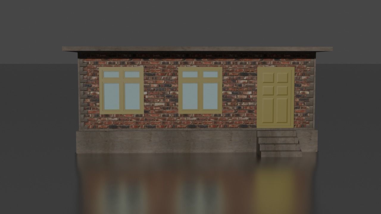 city house low-poly Low-poly 3D model_1