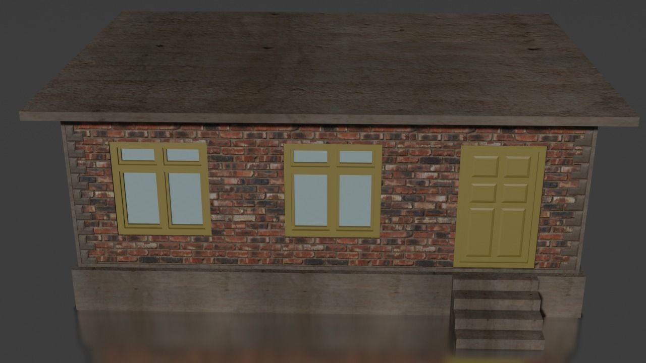 city house low-poly Low-poly 3D model_7