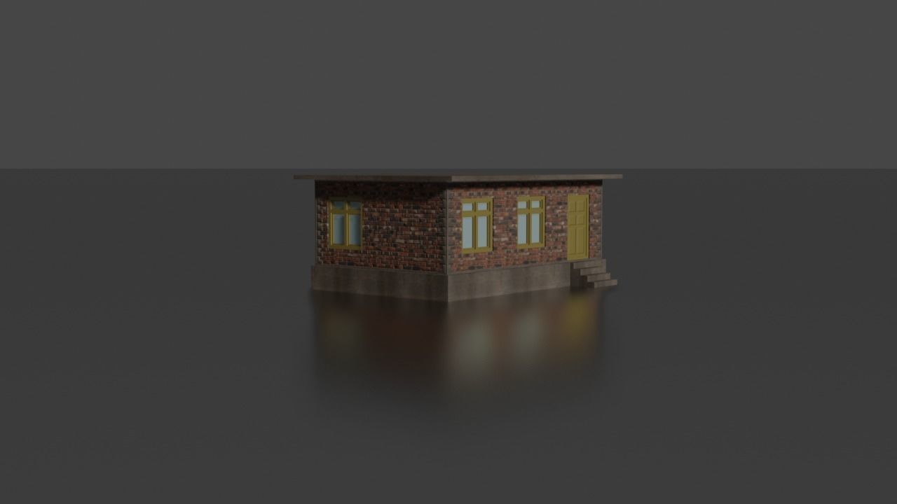 city house low-poly Low-poly 3D model_11