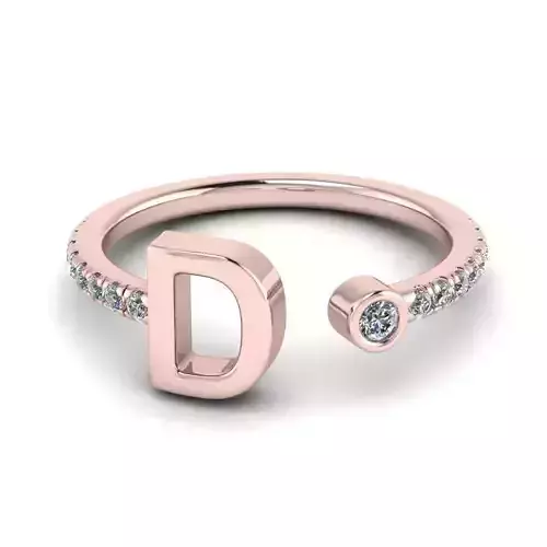 Jewelry alphabet Ring D 3D print model