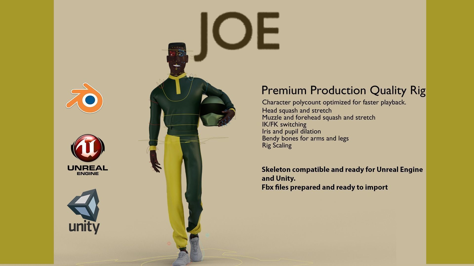 JOE RIG BLENDER VERSION Low-poly 3D model_5