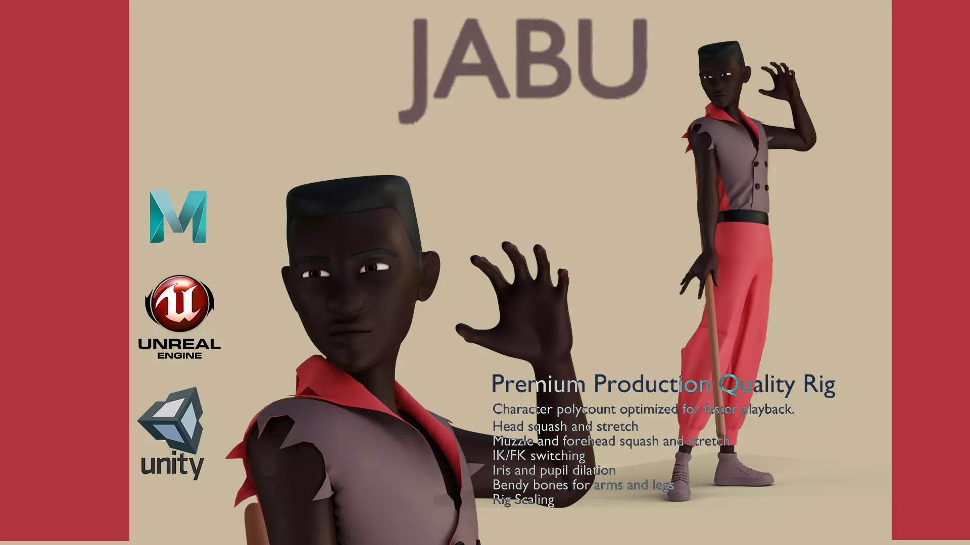 JABU RIG MAYA VERSION Low-poly 3D model