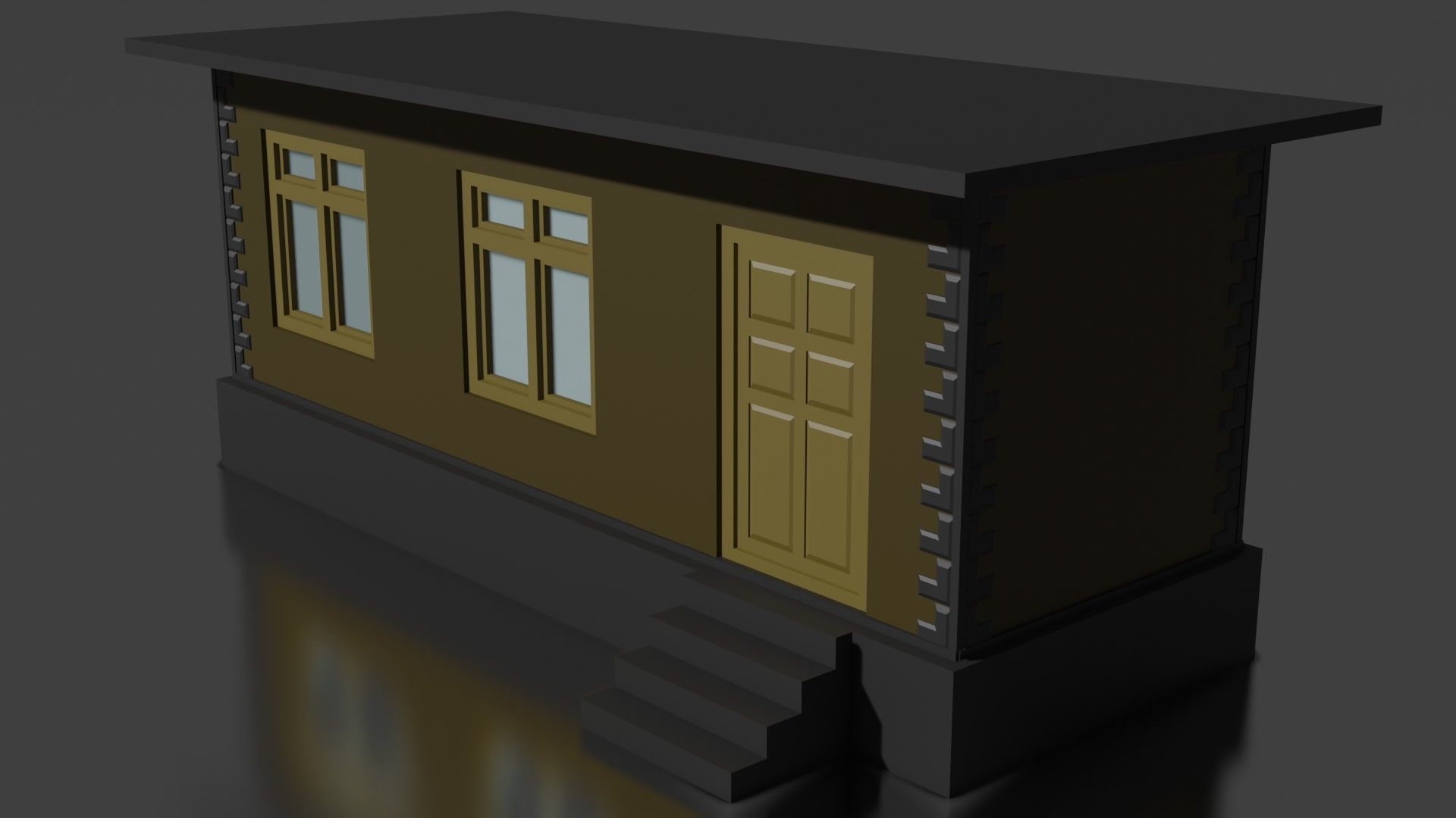 city house low-poly Low-poly 3D model_6