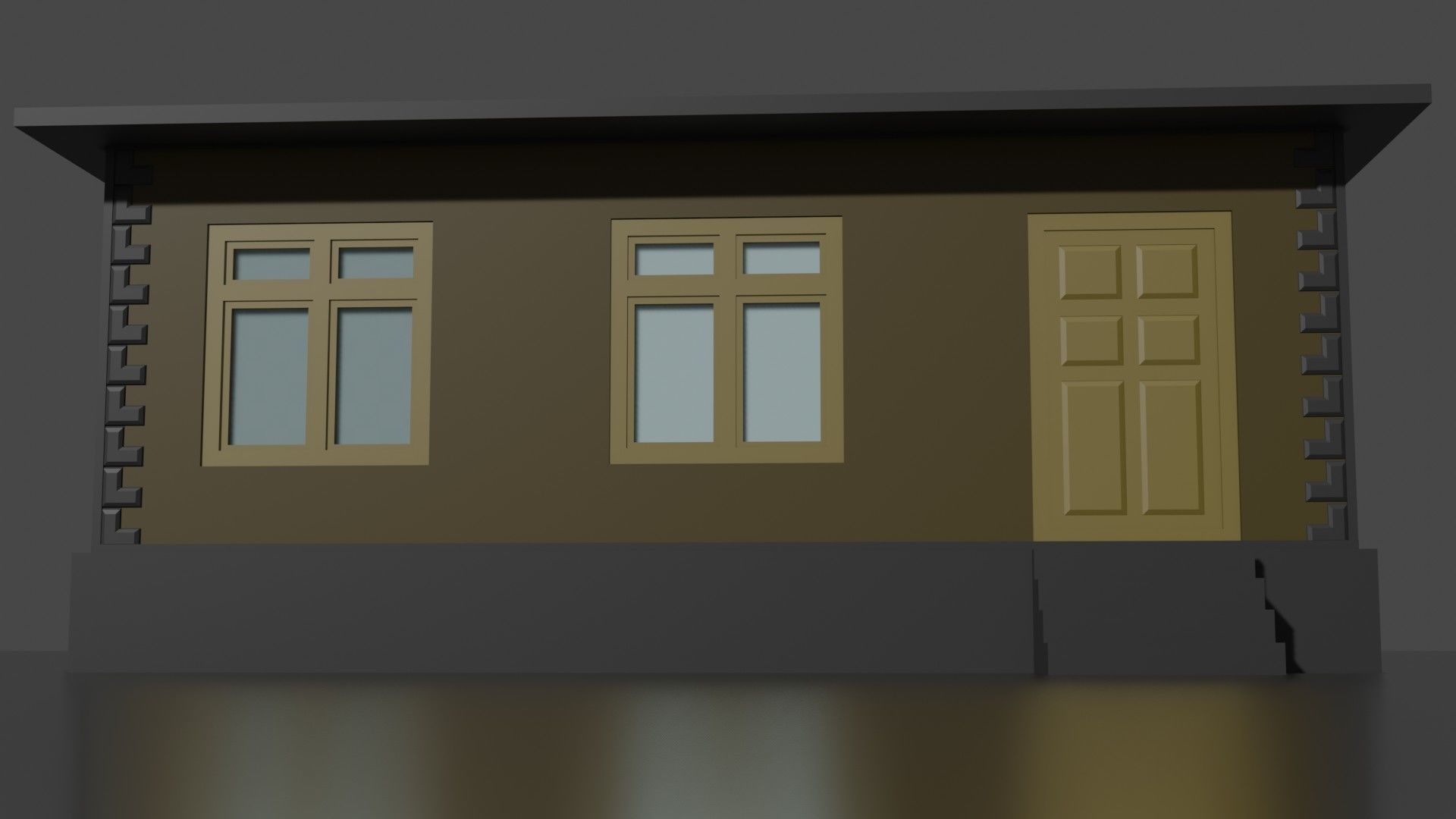 city house low-poly Low-poly 3D model_11