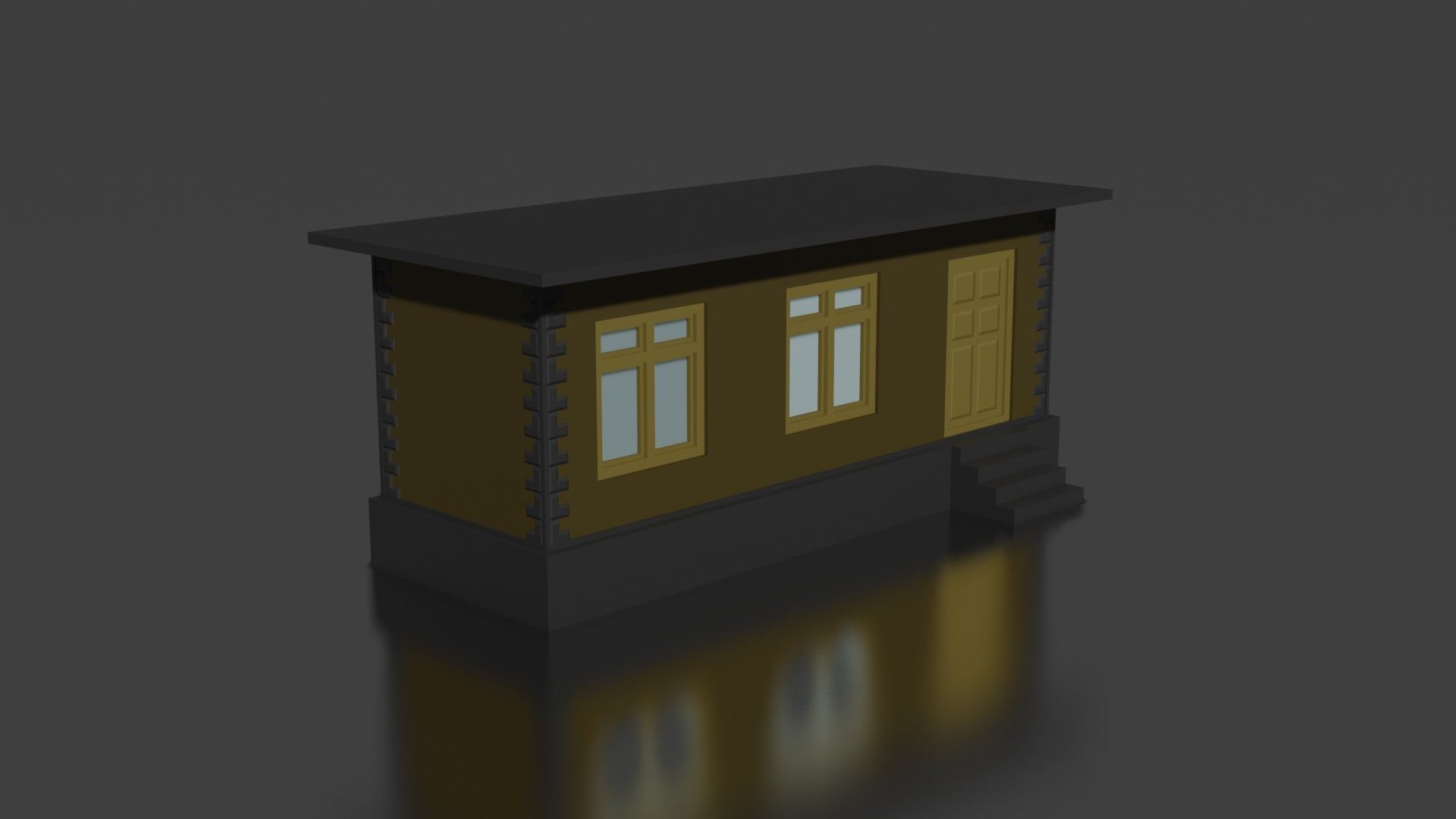 city house low-poly Low-poly 3D model_2