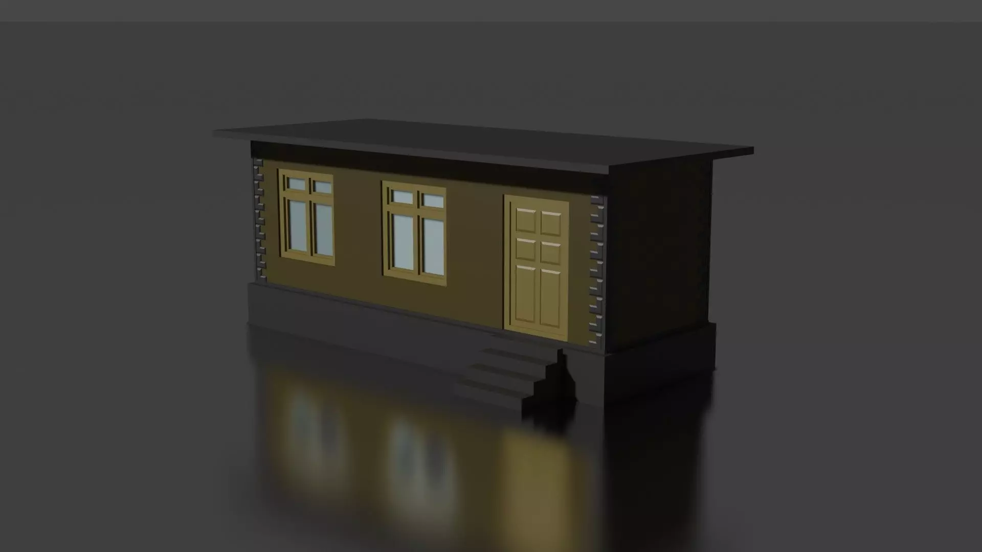 city house low-poly Low-poly 3D model_0