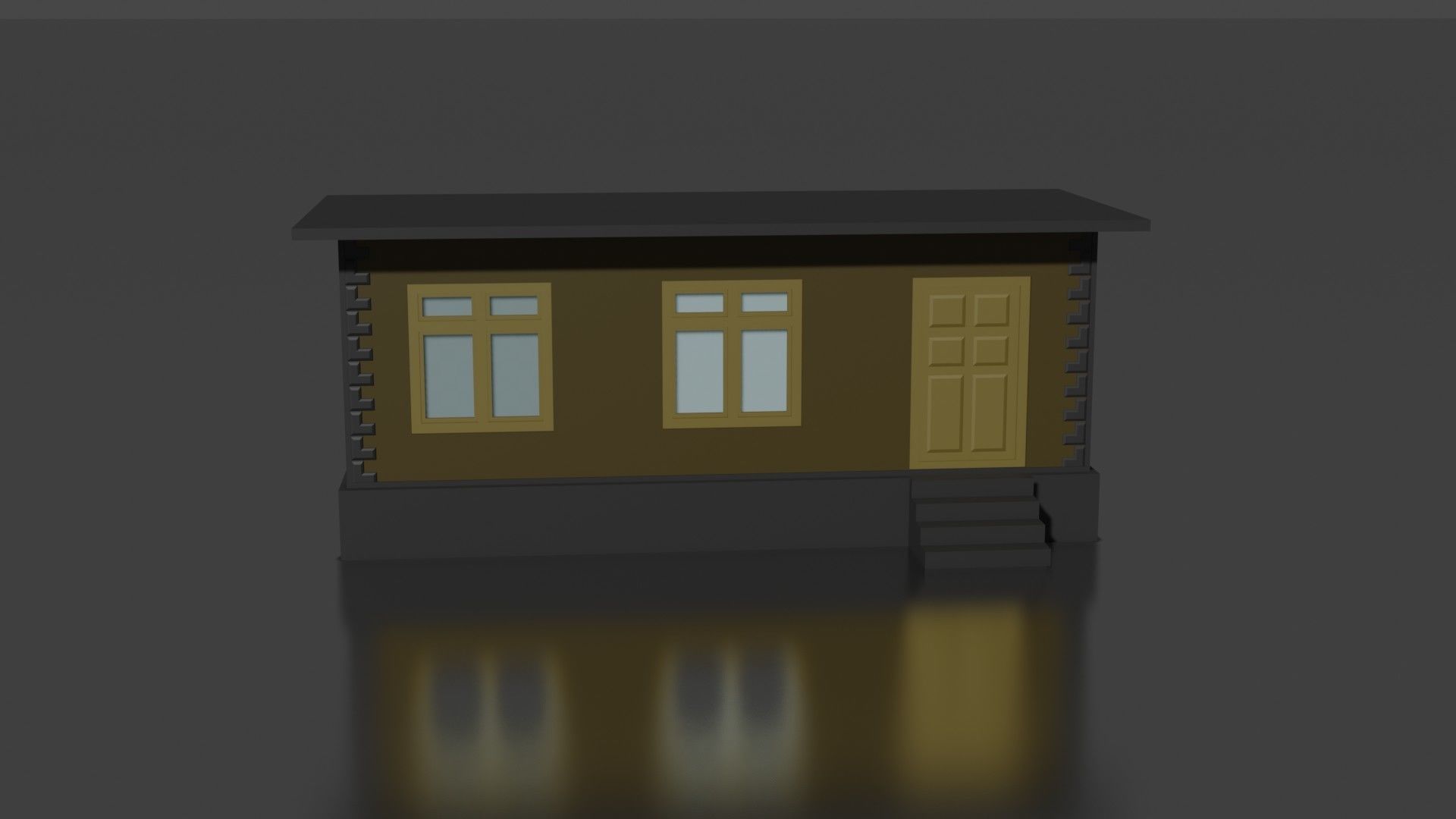 city house low-poly Low-poly 3D model_1