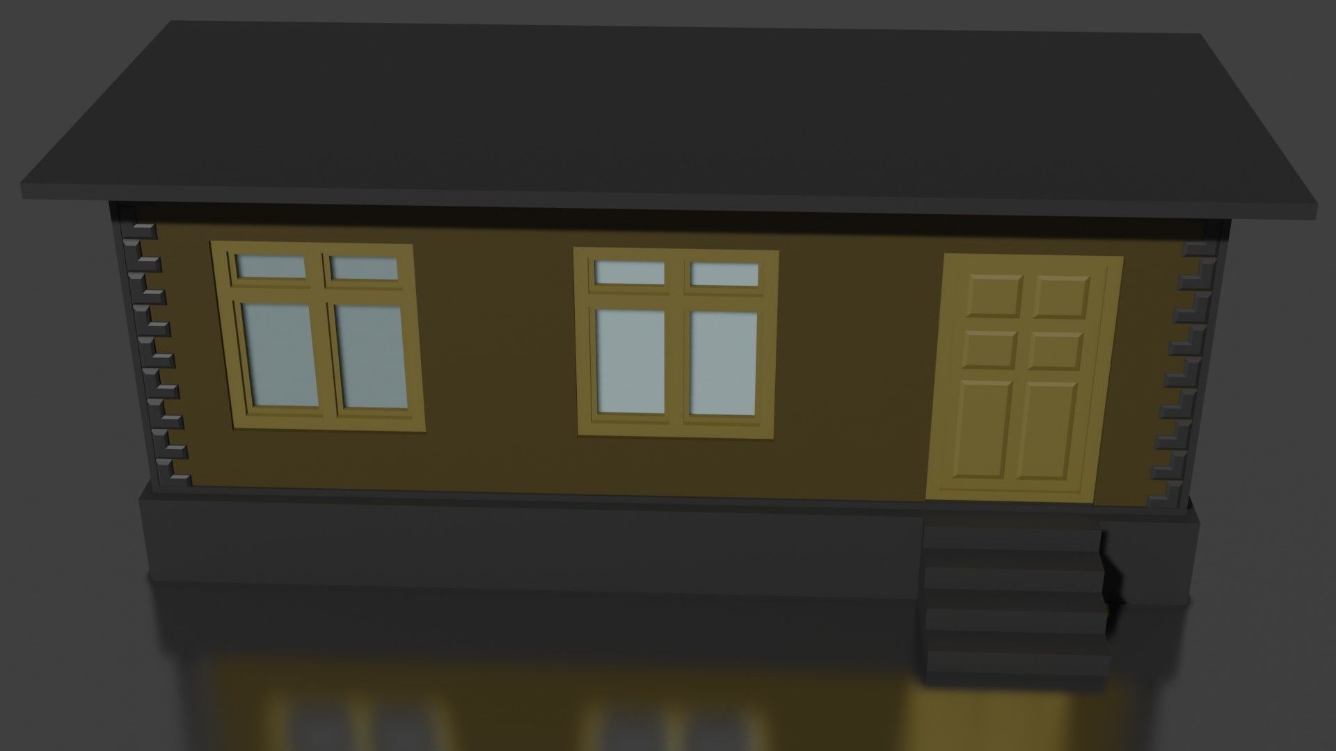 city house low-poly Low-poly 3D model_7