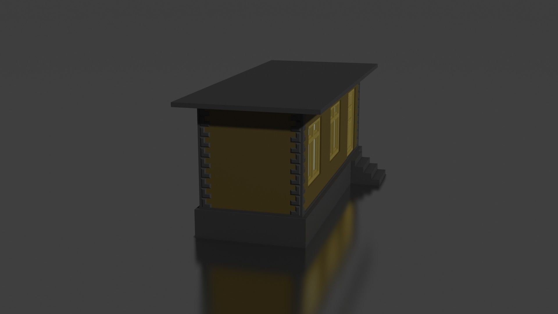 city house low-poly Low-poly 3D model_3