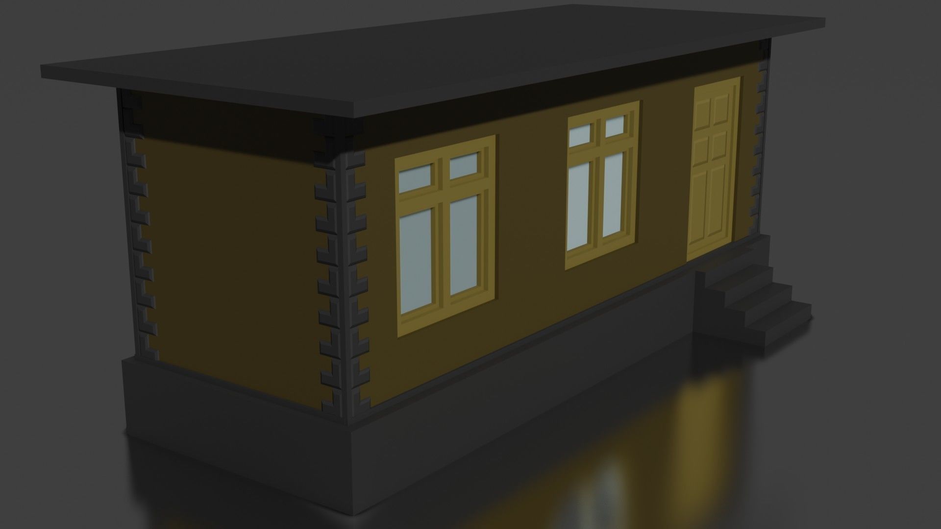 city house low-poly Low-poly 3D model_8