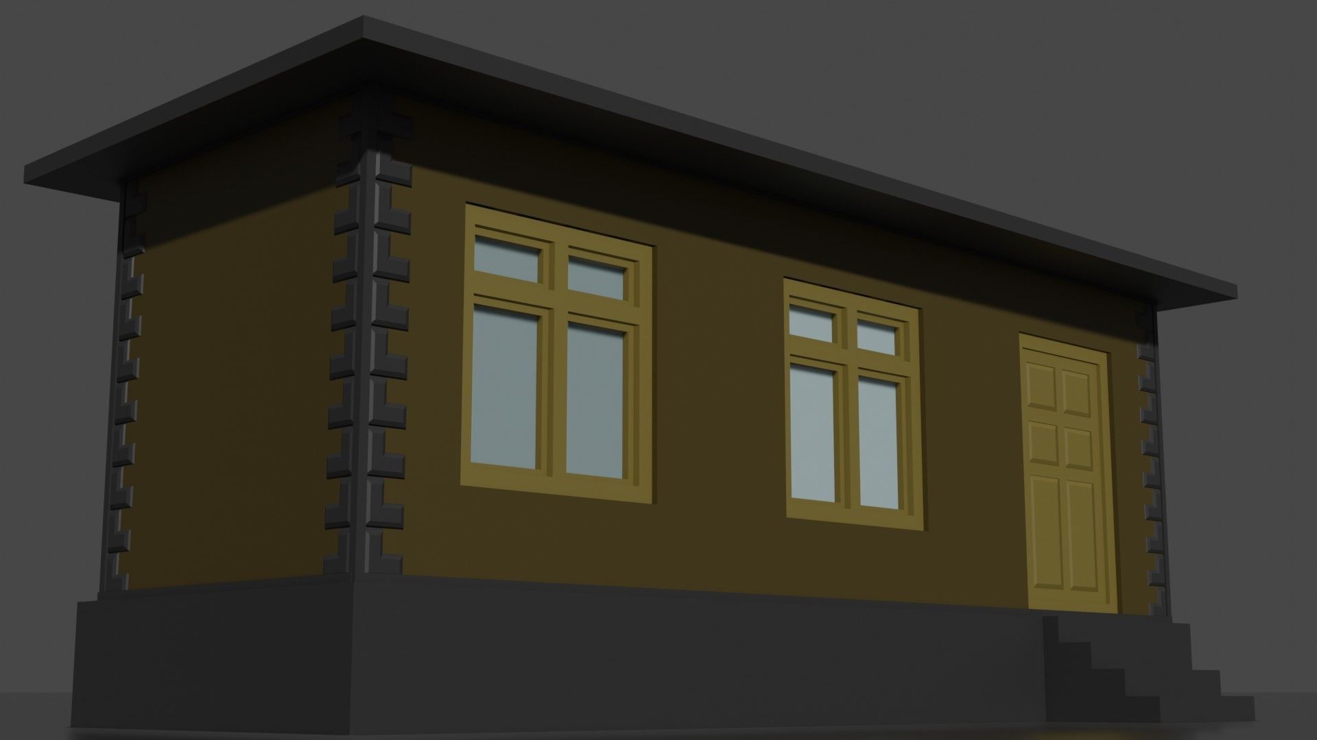 city house low-poly Low-poly 3D model_12