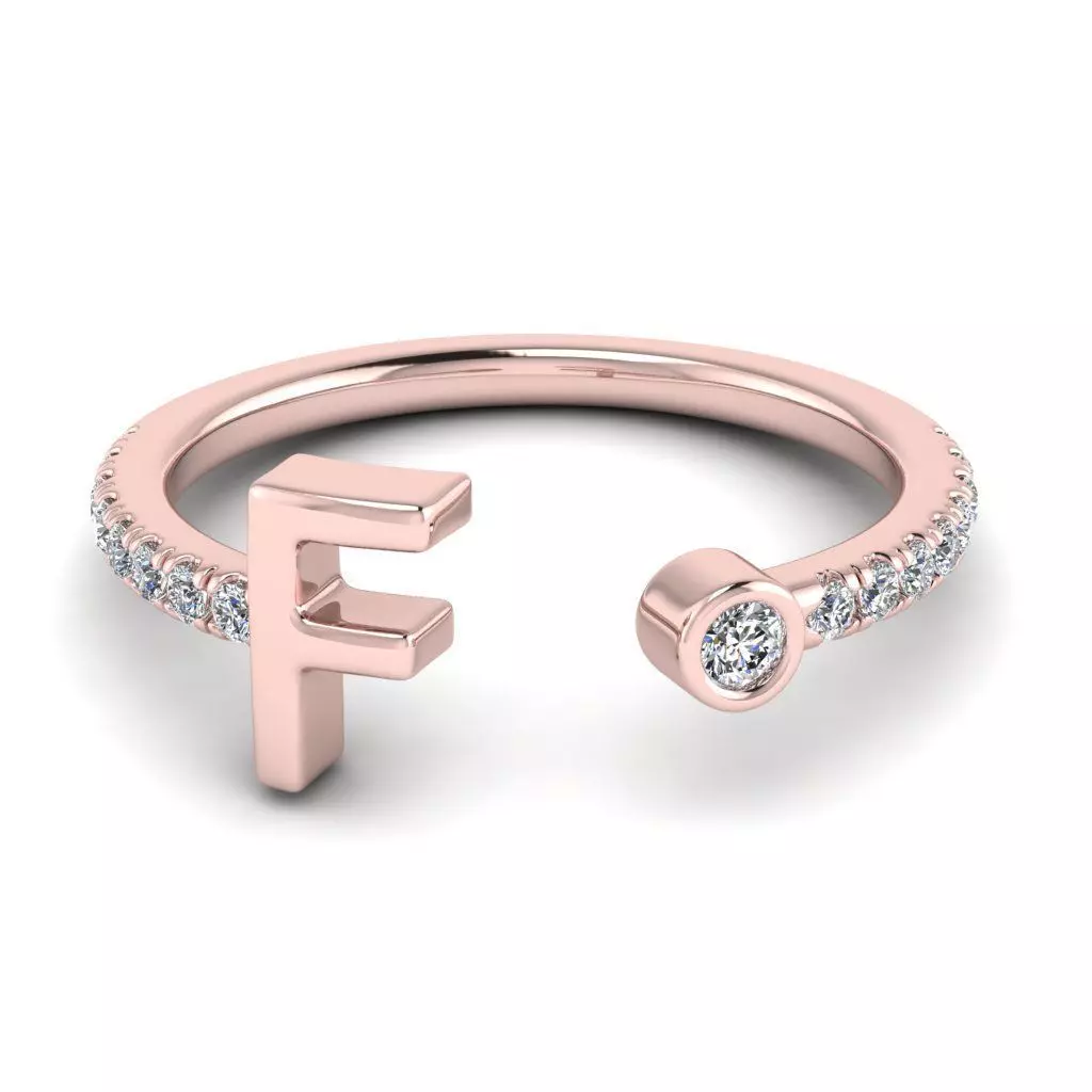Jewelry alphabet Ring F 3D print model