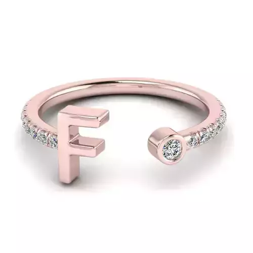 Jewelry alphabet Ring F 3D print model
