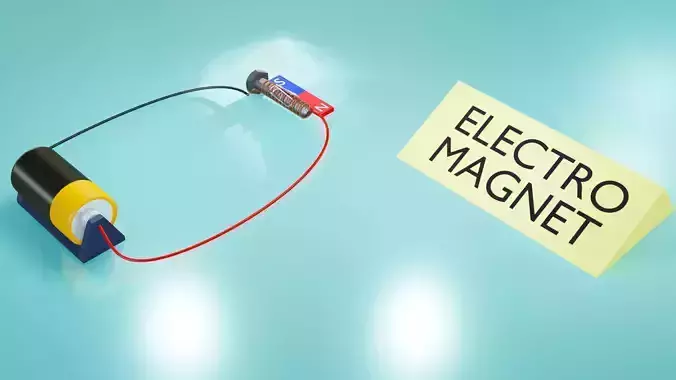 Electro Magnet Circuit Science Project Low-poly 3D model