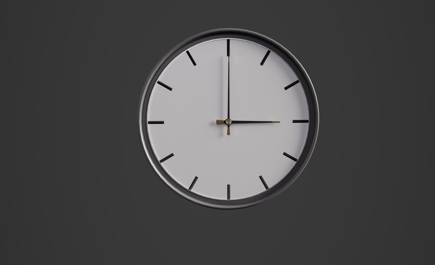 Clock on wall Low-poly 3D model_1