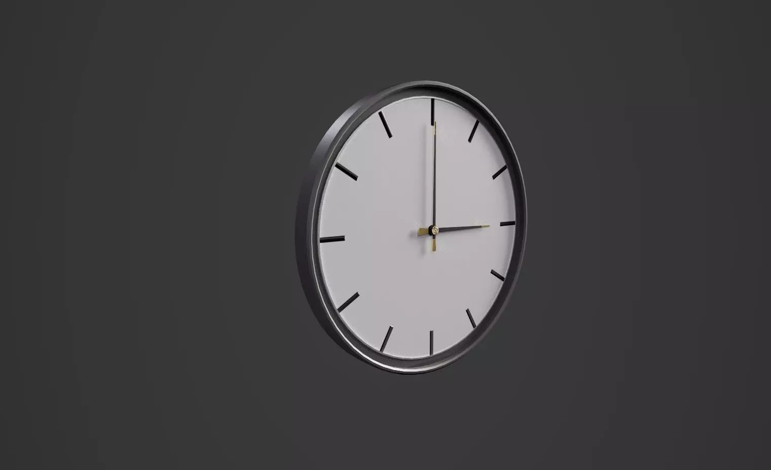 Clock on wall Low-poly 3D model_0