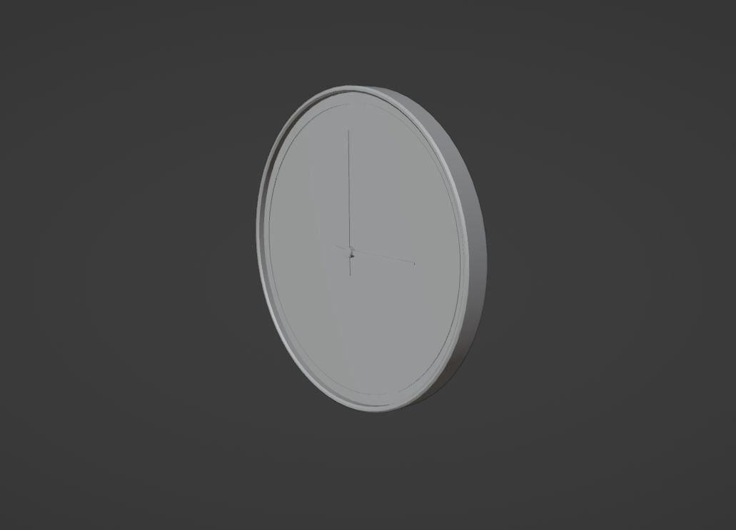 Clock on wall Low-poly 3D model_8