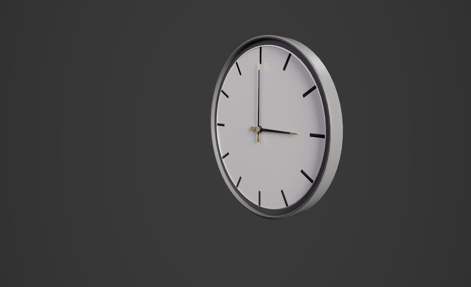 Clock on wall Low-poly 3D model_2