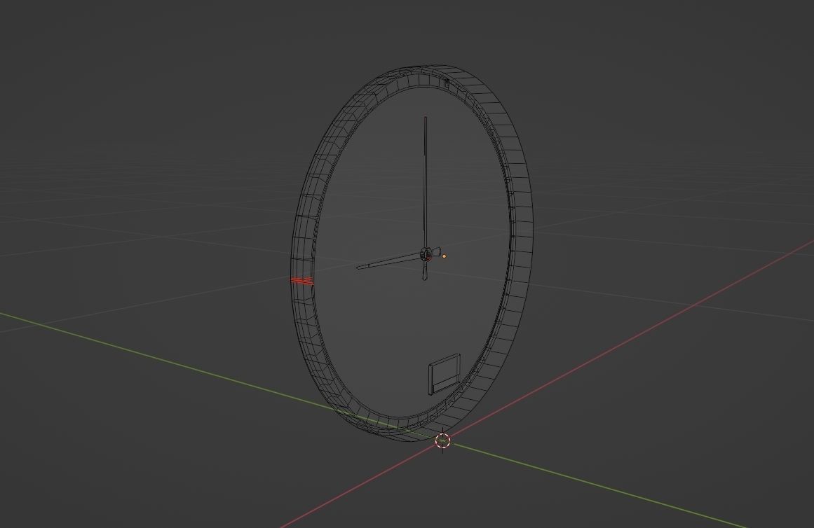 Clock on wall Low-poly 3D model_16