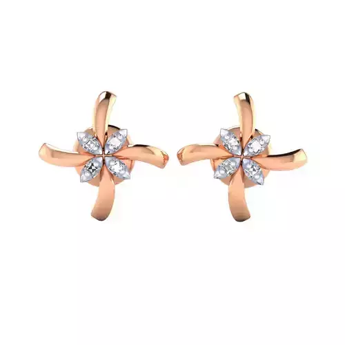 Women Stud Earrings STL JCD OBJ FBX Renders Details