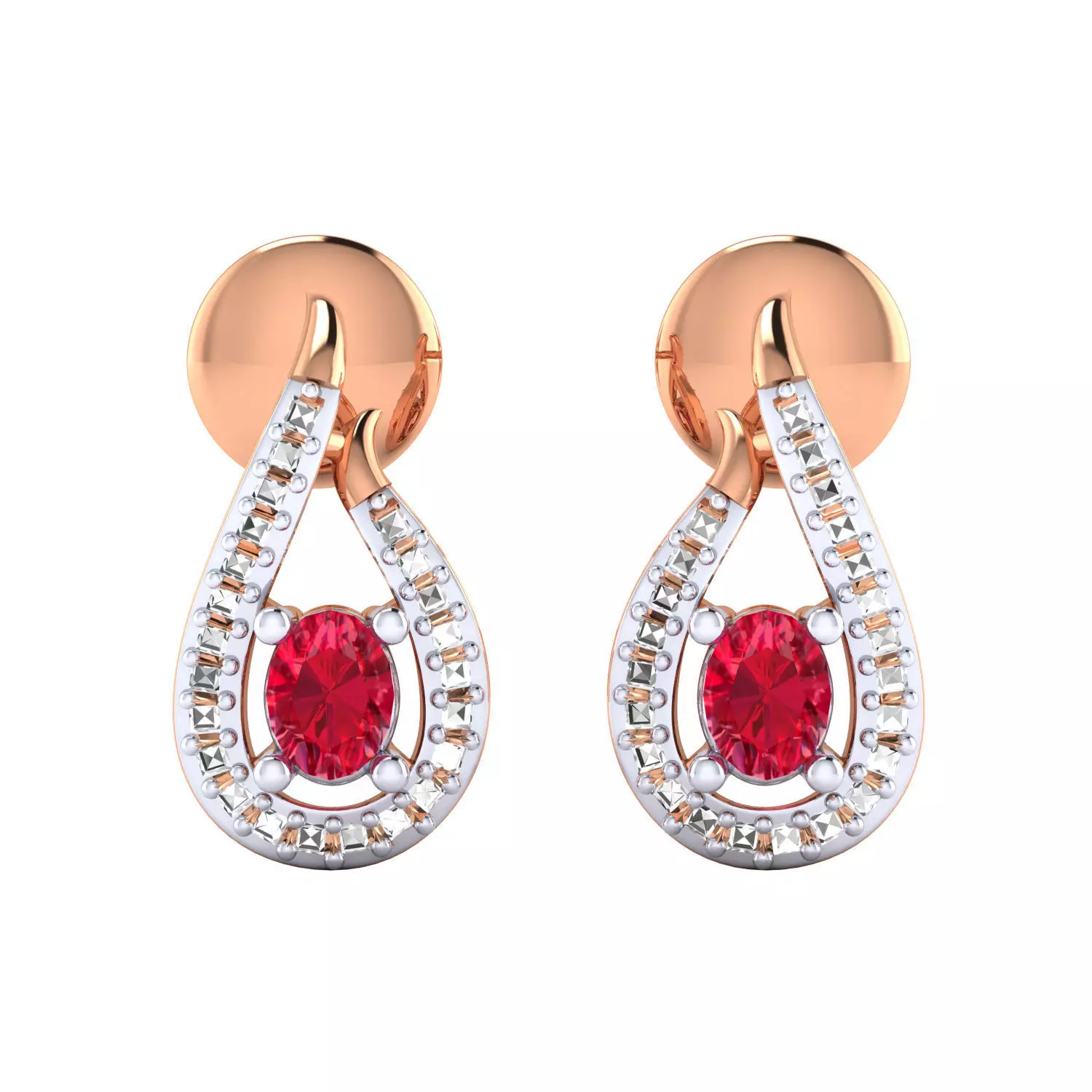 Women Earrings STL JCD OBJ FBX Renders Details 3D print model