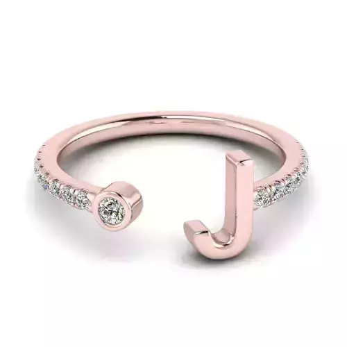 Jewelry alphabet Ring J 3D print model