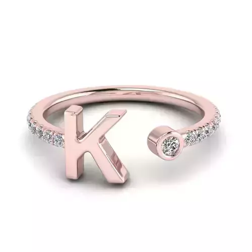 Jewelry alphabet Ring K