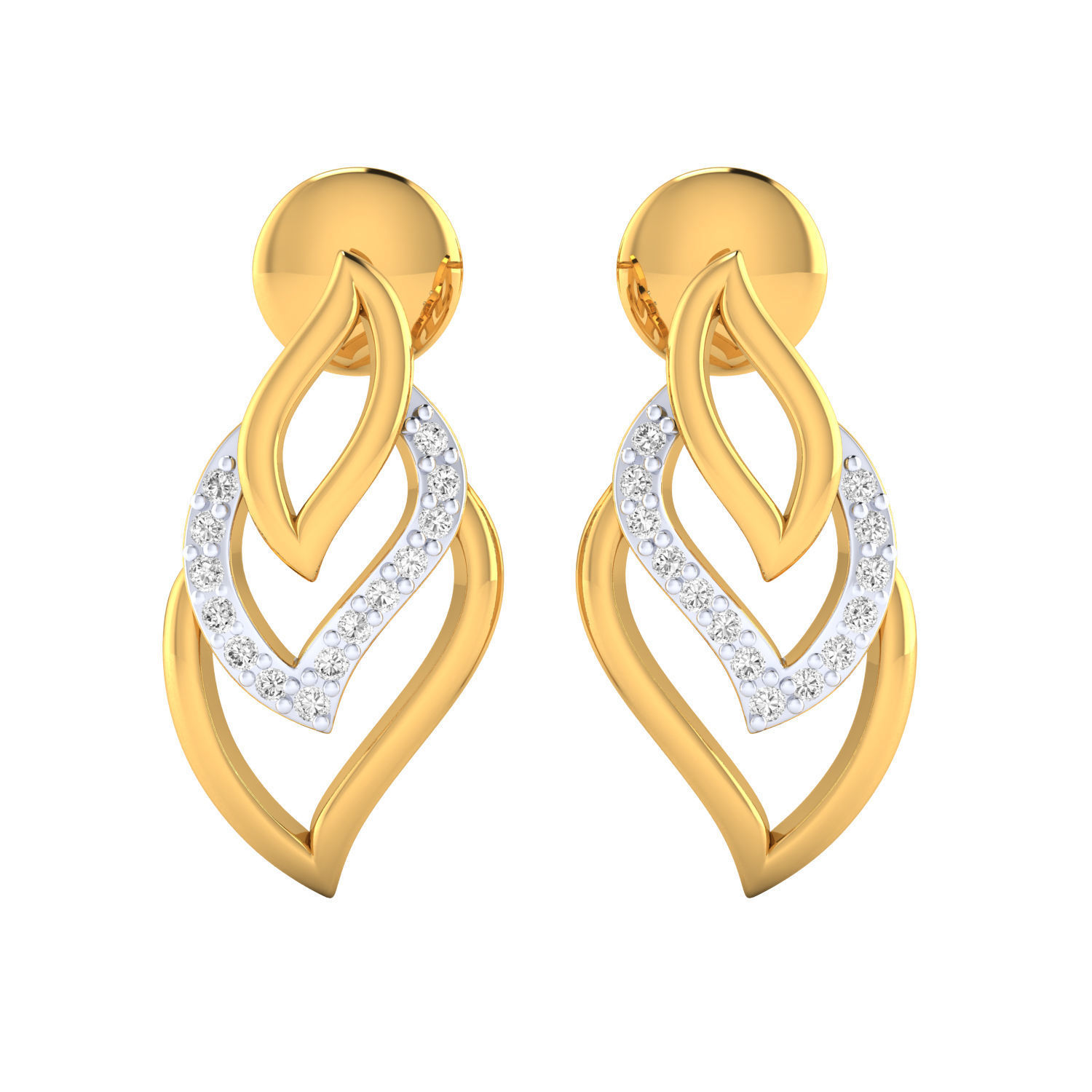 Women Earrings STL JCD OBJ FBX Renders Details 3D print model_16